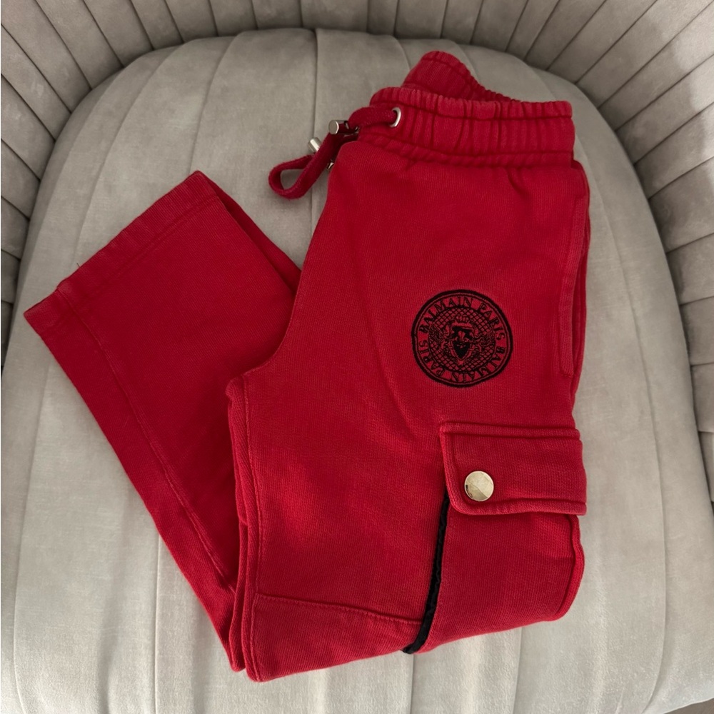 Balmain Kids Red Sweatpants